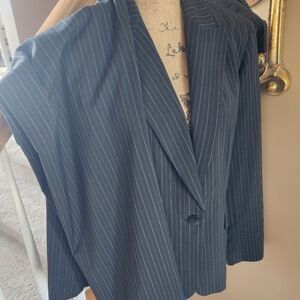 Navy Pinstripe Blazer